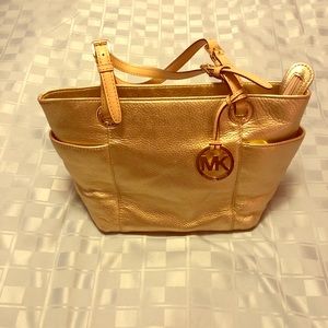 Michael Kors gold leather purse